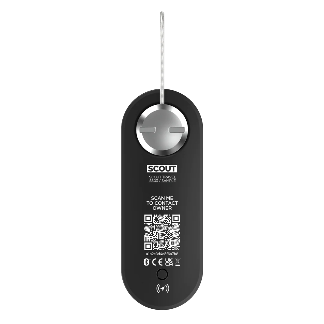 Knog Scout Travel Smart Luggage Tag - Twin Pack - Pitch Black Air Tags for Luggage View 