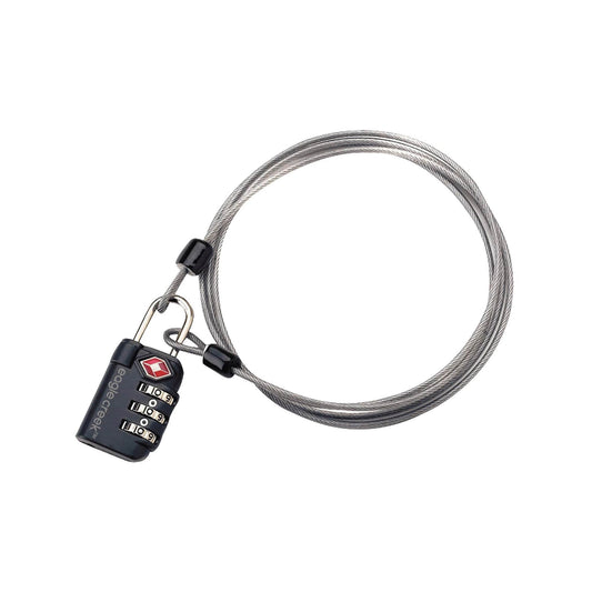 3-Dial TSA Lock & Cable - GRAPHITE