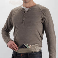 RFID Blocker Money Belt DLX - Tan Travel Money Belt View 5