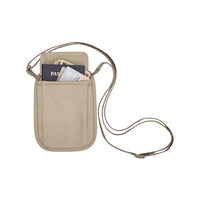 RFID Blocker Neck Wallet - Tan Wallet Neck View 2