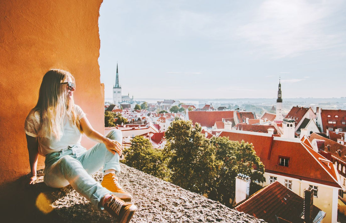 Woman sightseeing Tallinn city