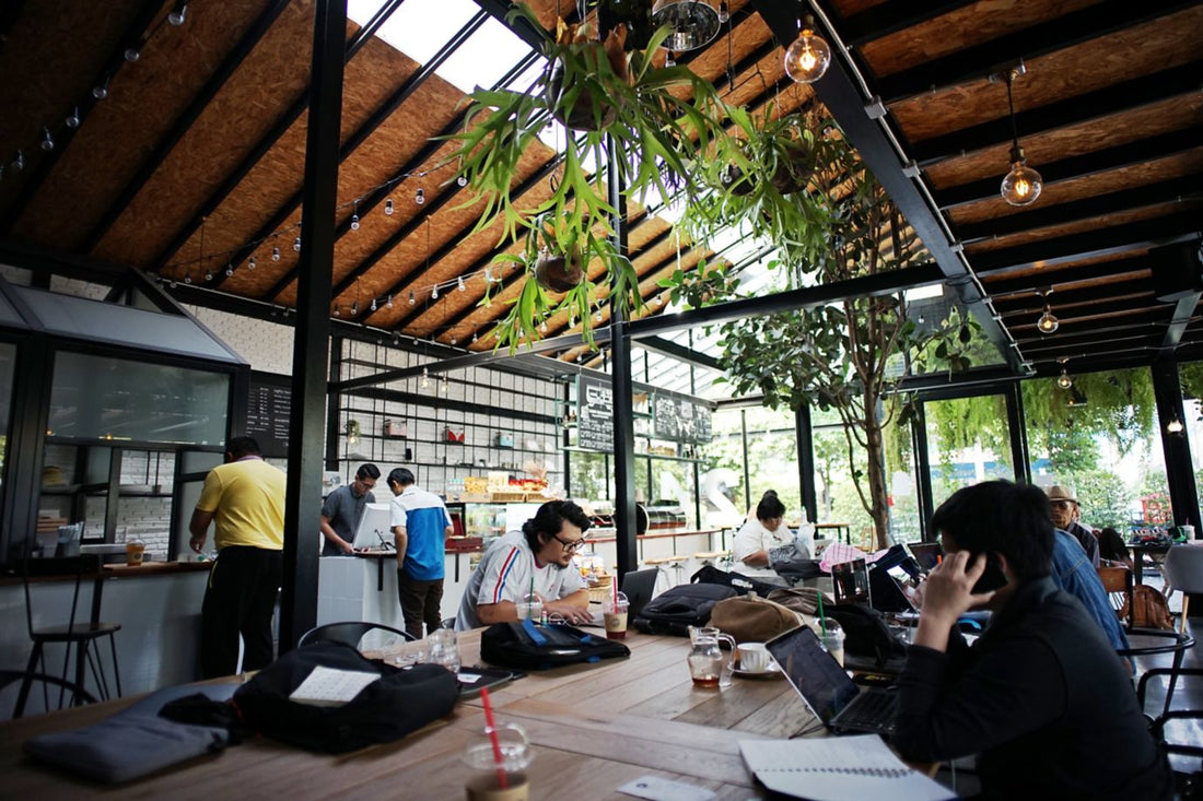 people in a Thailand cafe