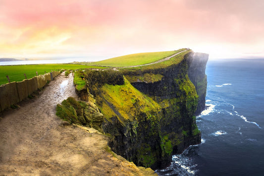 winter sunset at Cliffs of Moher