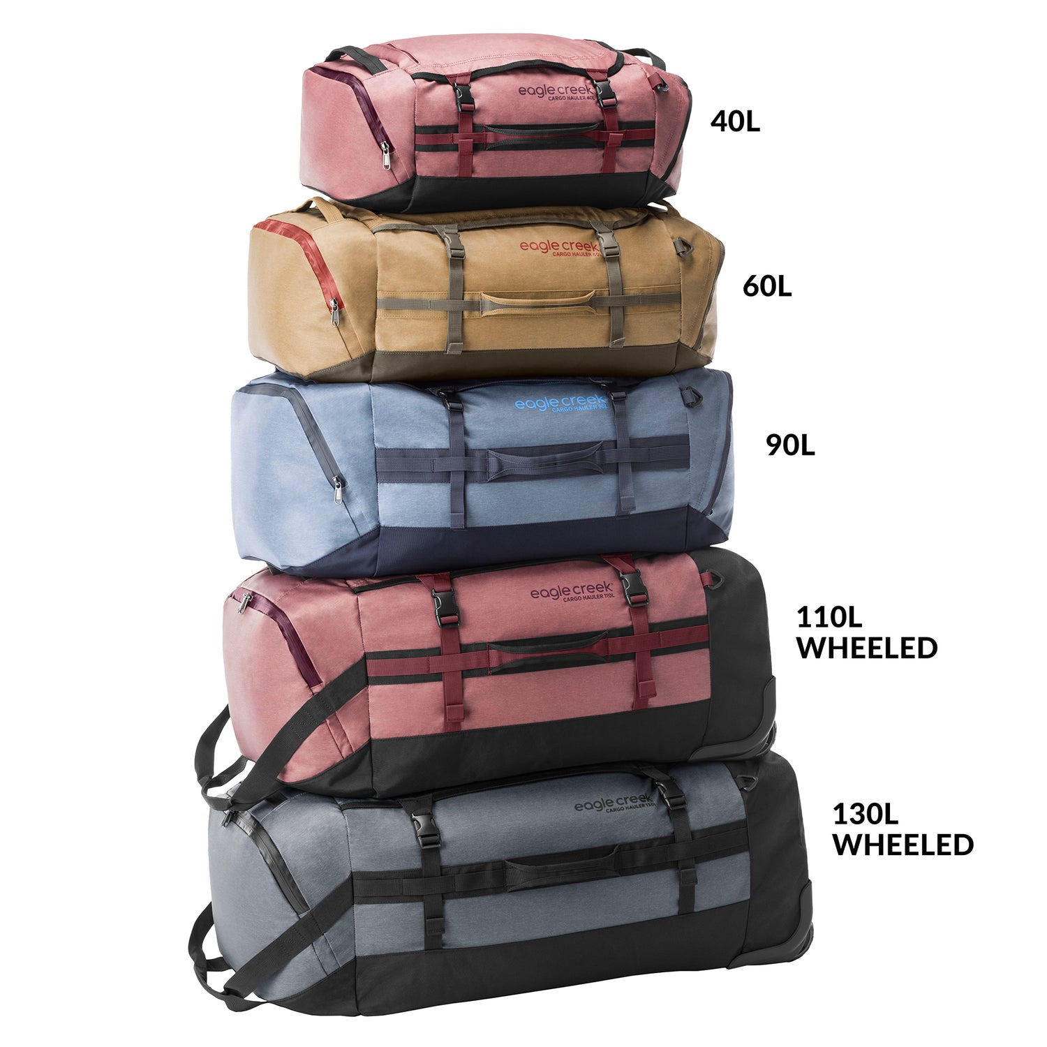 Cargo Hauler 110L Wheeled Duffel Bag - Glacier Blue Backpack Duffel Bag Eagle Creek View 