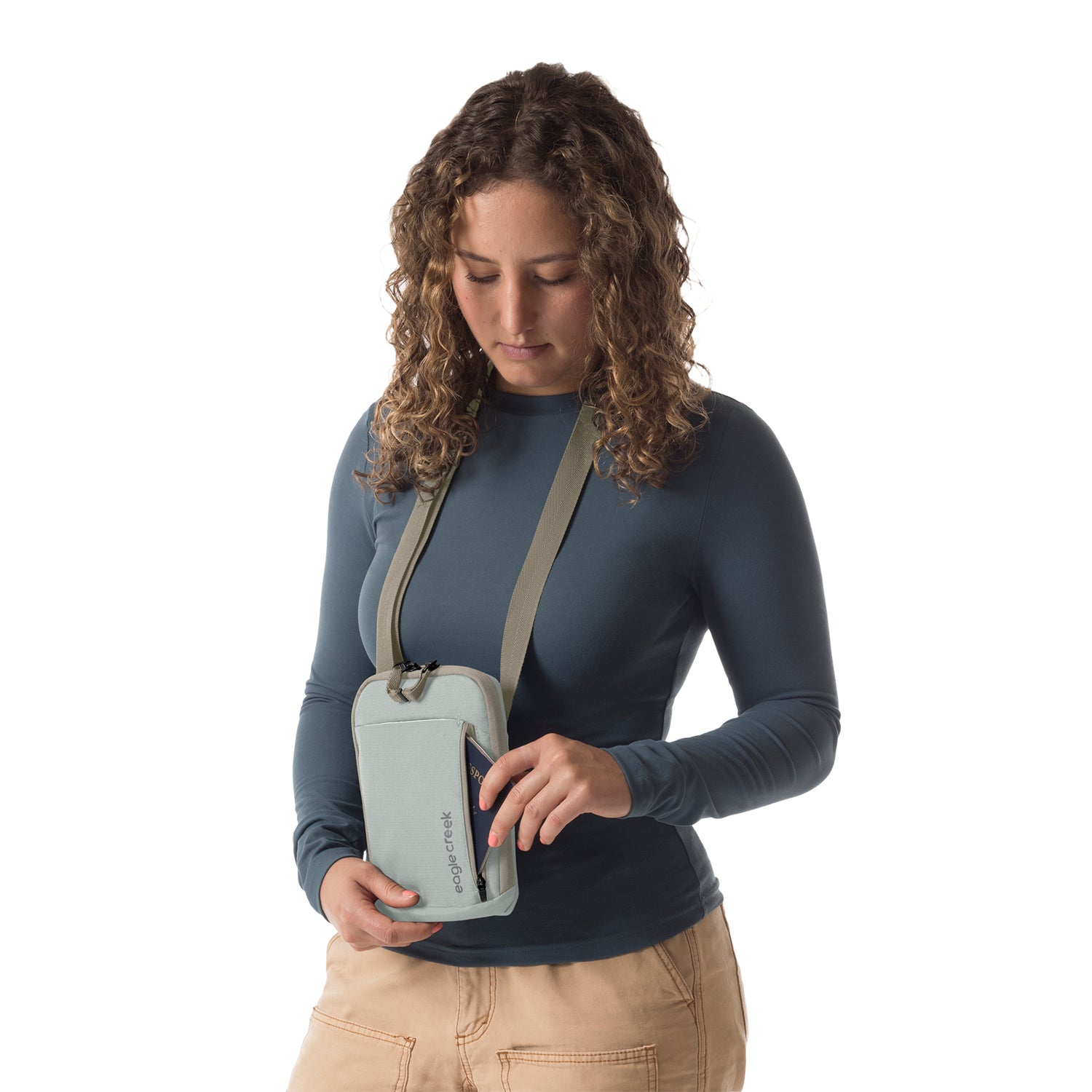 Stash RFID Crossbody Bag - Neck Detail View 