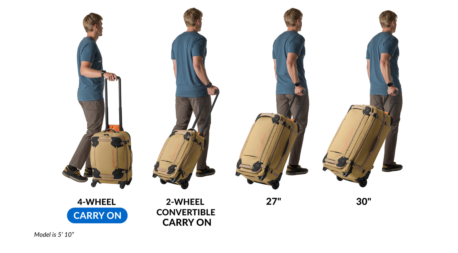 Gear Warrior XE 4-Wheel 21.75 Carry-On Luggage - Sand Dune Carry On Dimensions View 