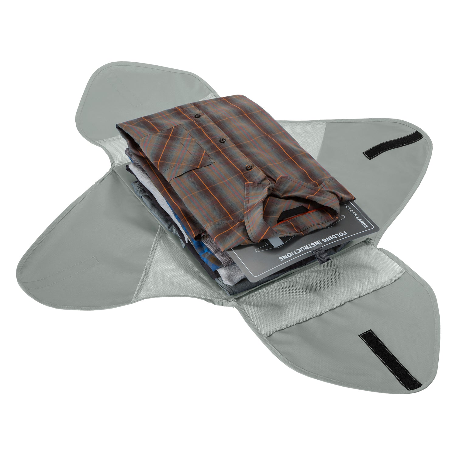 Pack-It® Reveal Garment Folder L - Storm Grey Garment Folding Board View 