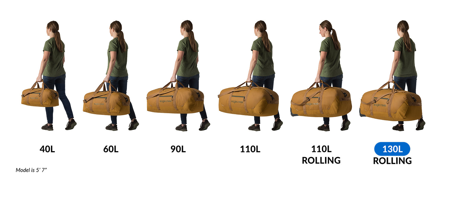 No Matter What 130L Rolling Duffel Bag - Safari Brown Duffel Bag with Wheels Eagle Creek View 