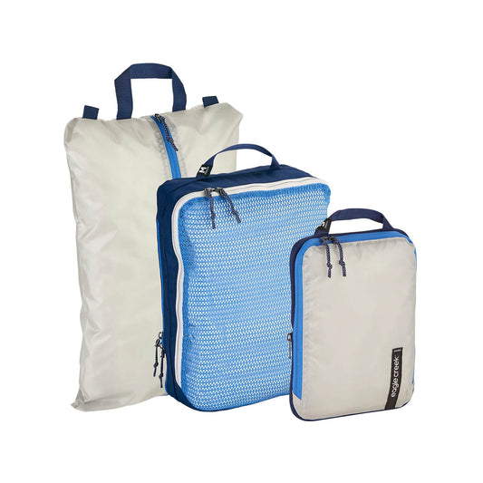 MNT10 Ensemble de Sacs de Compression - S, M, L, XL - Bleu - Cubes  d'emballage avec Boucle